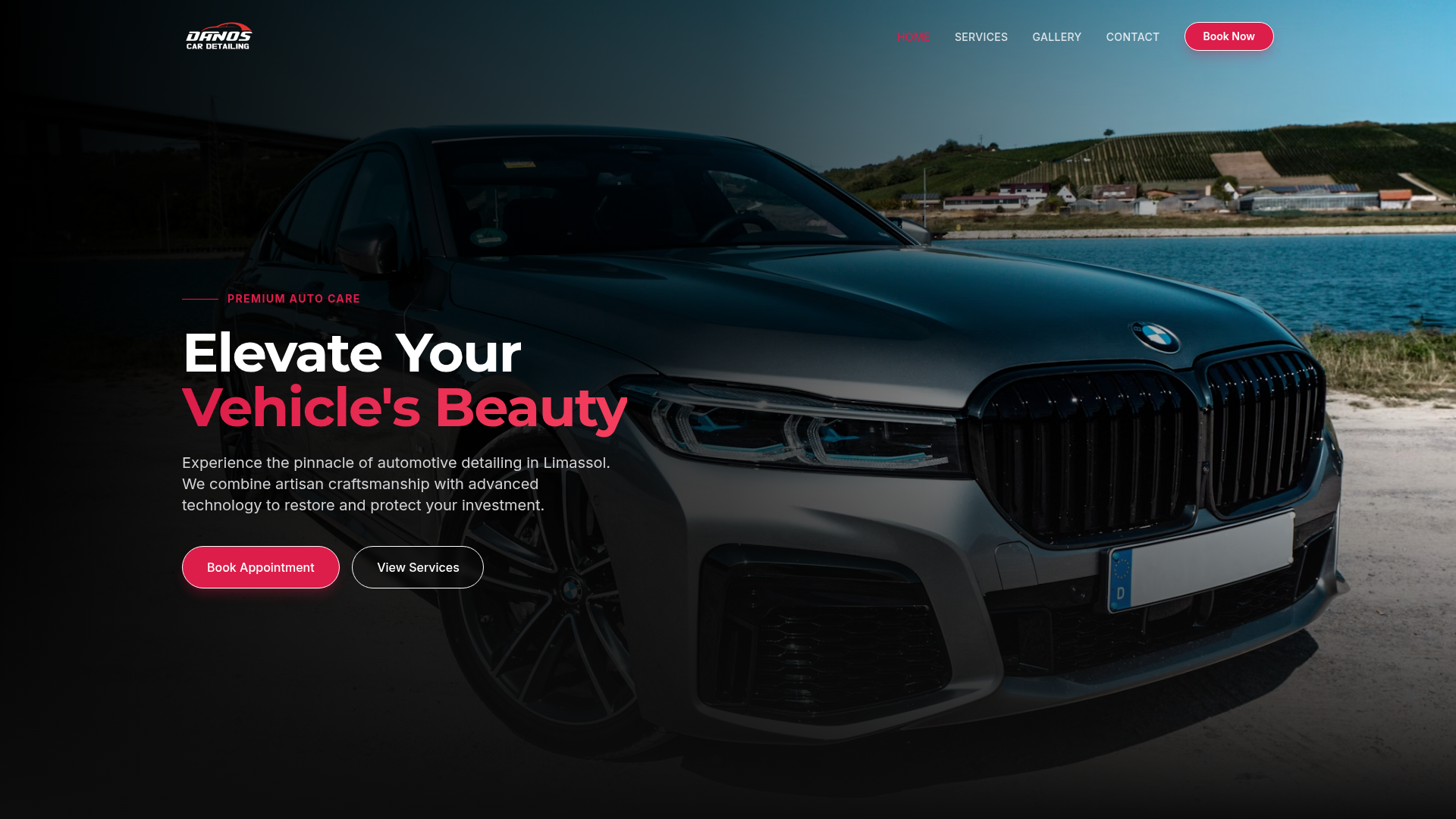Danos Car Detailing — landing page screenshot