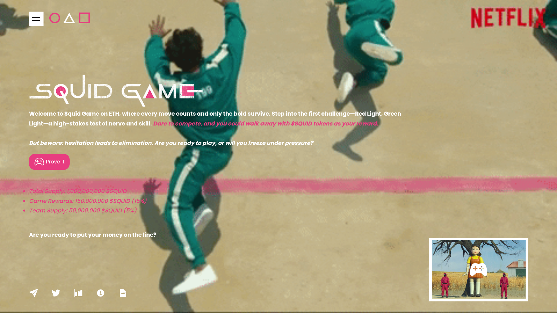 SquidETH — landing page screenshot